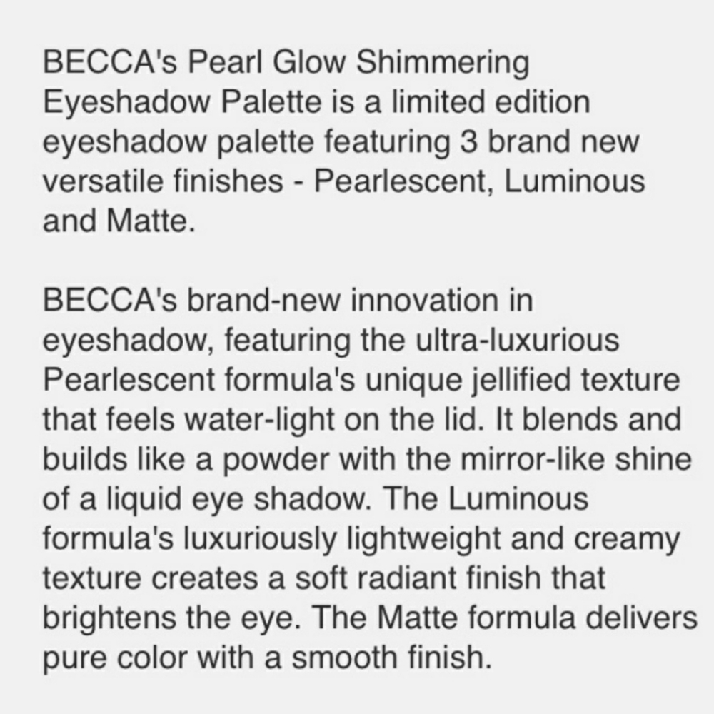 Becca Pearl Glow Shimmering Eyeshadow Palley - Picture 7 of 9